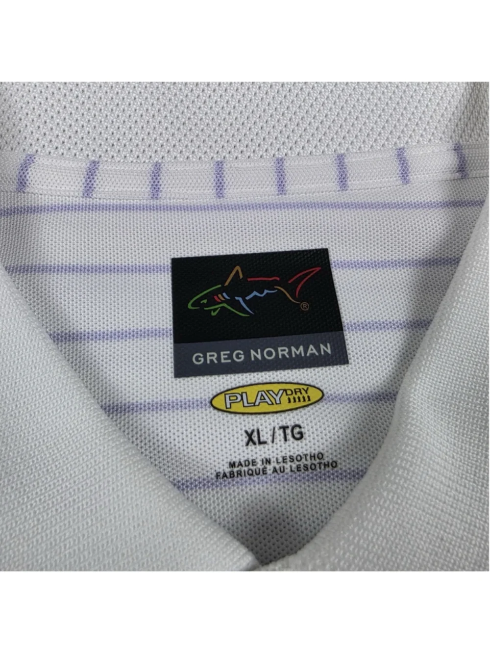 Greg Norman TRUMP NATIONAL DORAL Gray Striped Golf Polo Shirt Mens XL - Picture 5 of 8